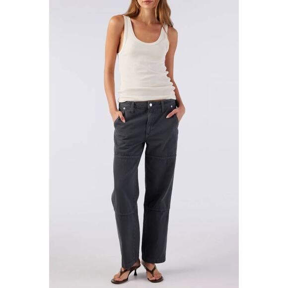 AMO Billie Field Straight Leg Cropped Pant in Pewter 31 - Picture 1 of 5
